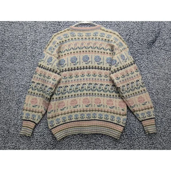VTG Lady Clansman Cardigan Womens M Floral Grandma Cottagecore Scottish Wool - Picture 2 of 10